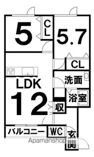 エトス白樺【1階】の間取り